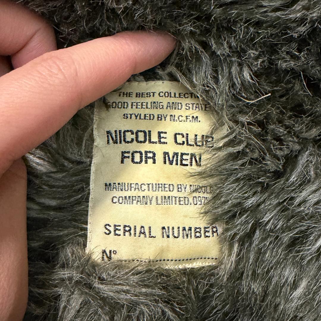 3720 極美品 ニコルクラブフォーメン デニムジャケット ファー裏地 Lサイズ