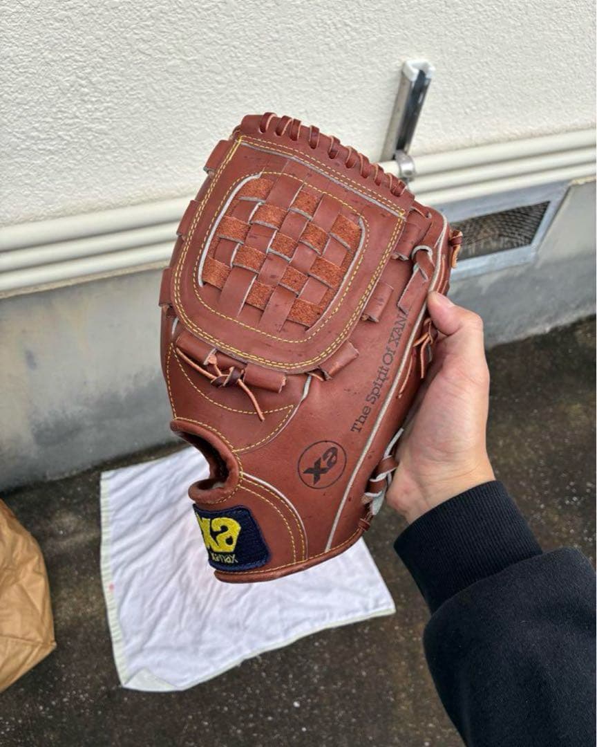 ま*じ様 大野豊選手モデル　投手用軟式グローブ ブラウン