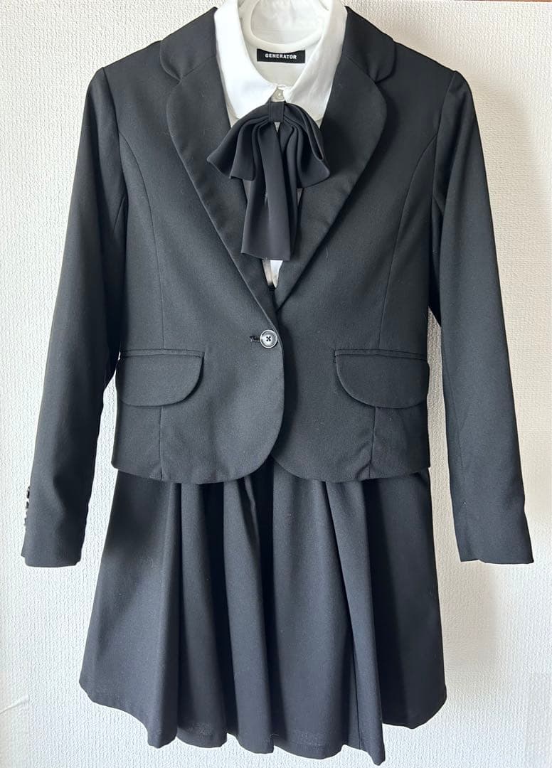 GENERATOR キッズ 卒業式 服 (スーツ上下、ブラウス、リボン）