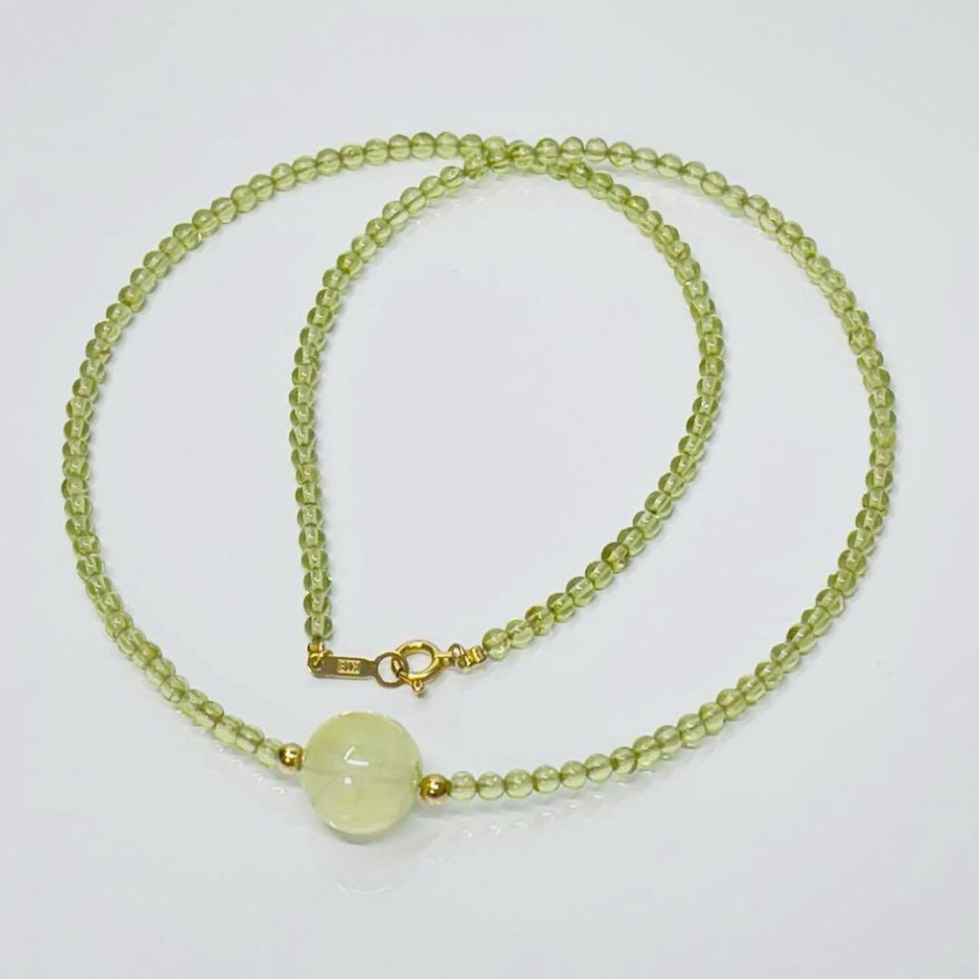 ナ*ん様 天然石ペリドットK18ネックレスB