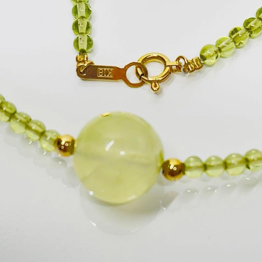 ナ*ん様 天然石ペリドットK18ネックレスB