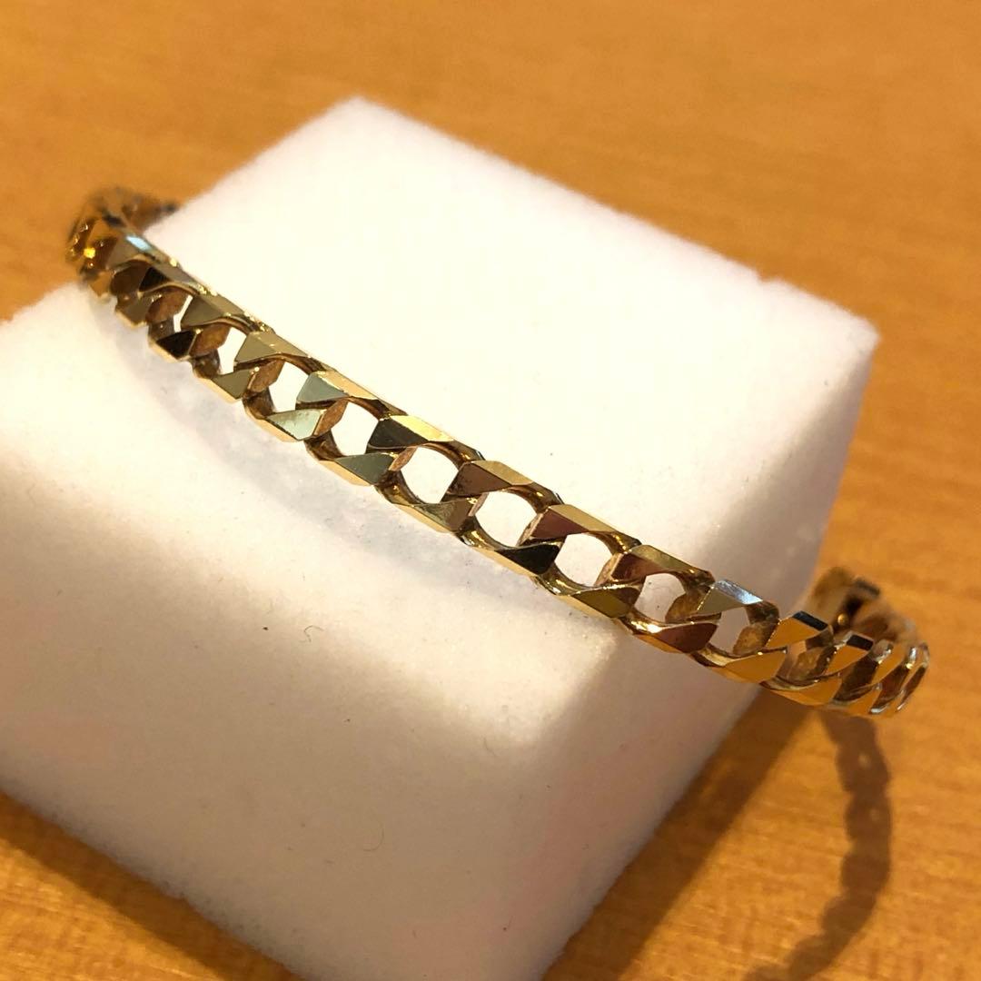 K18美品喜平モチーフゴールドバングル　19cm 128H2503