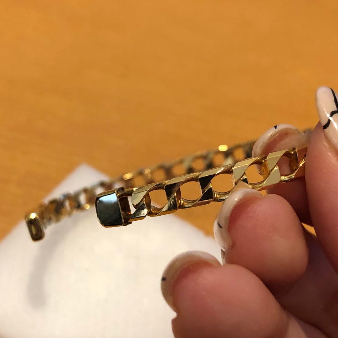 K18美品喜平モチーフゴールドバングル　19cm 128H2503