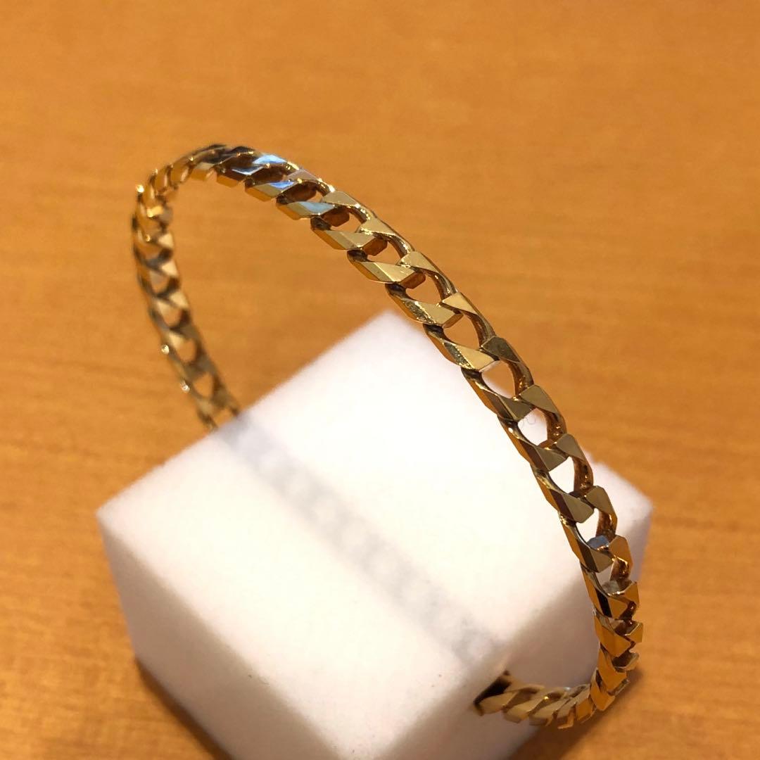 K18美品喜平モチーフゴールドバングル　19cm 128H2503