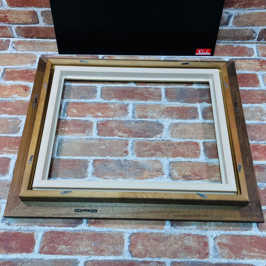 額縁【セピア色】未使用 F6サイズ キャンバス用 ガラス付