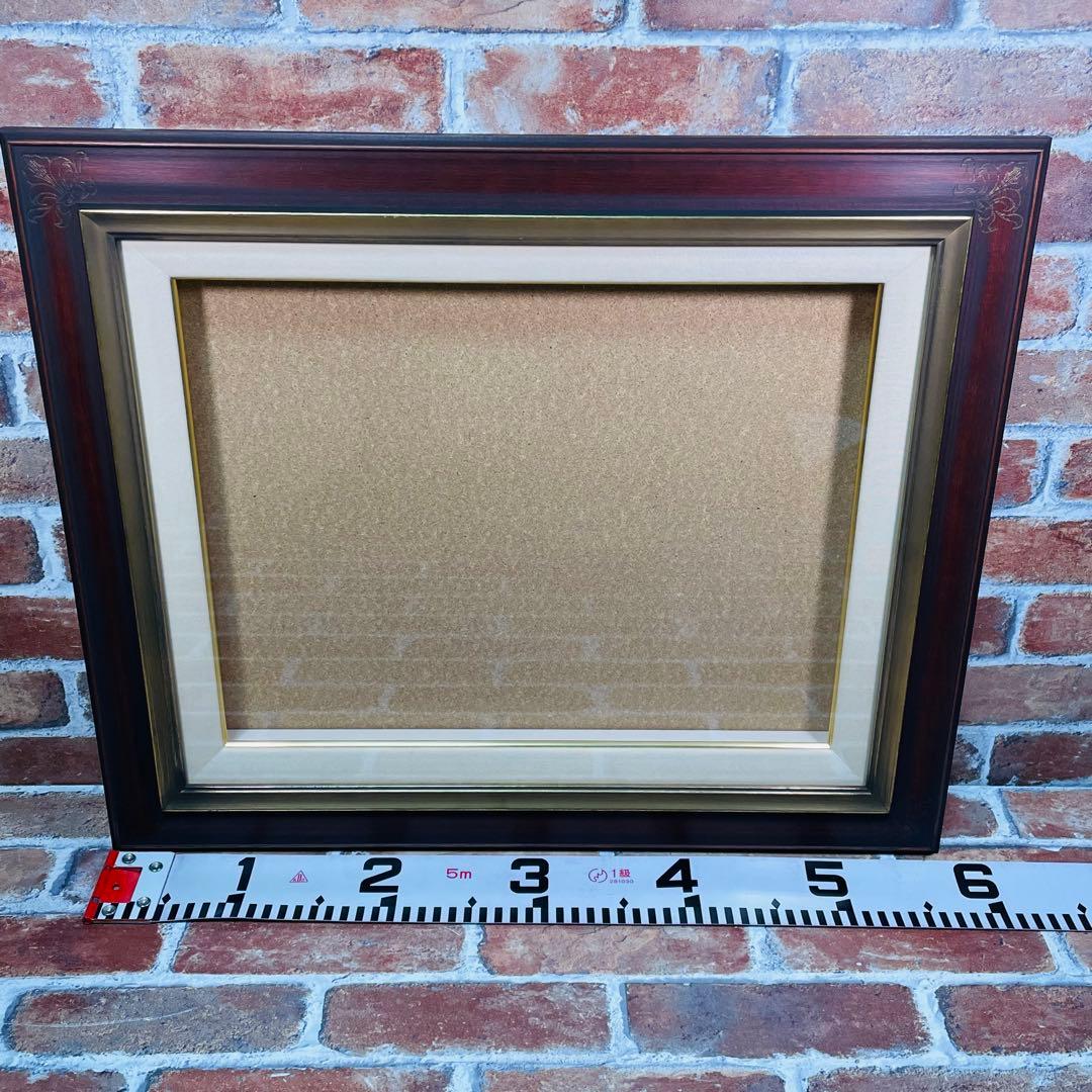 額縁【セピア色】未使用 F6サイズ キャンバス用 ガラス付