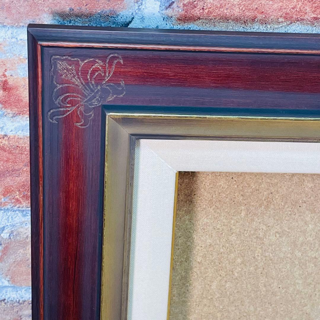 額縁【セピア色】未使用 F6サイズ キャンバス用 ガラス付