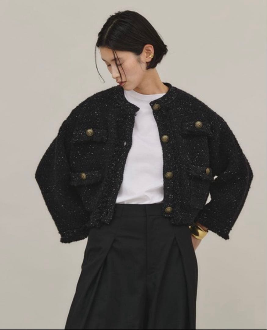 Curensology ツイードニットジャケット