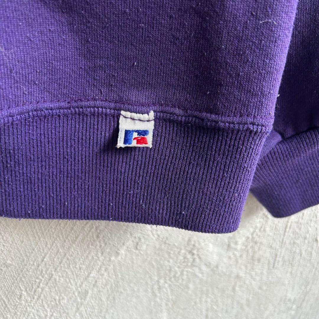 80S USA製 RUSSELL ATHLETIC プリントスウェット パープル