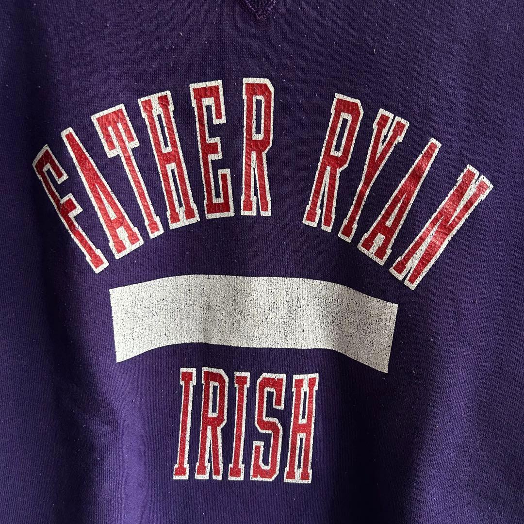 80S USA製 RUSSELL ATHLETIC プリントスウェット パープル