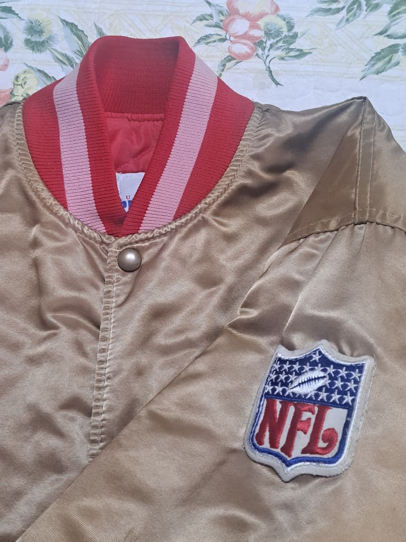 USA製 90sサンフランシスコ49ers スタジアムジャンパー ゴールド色