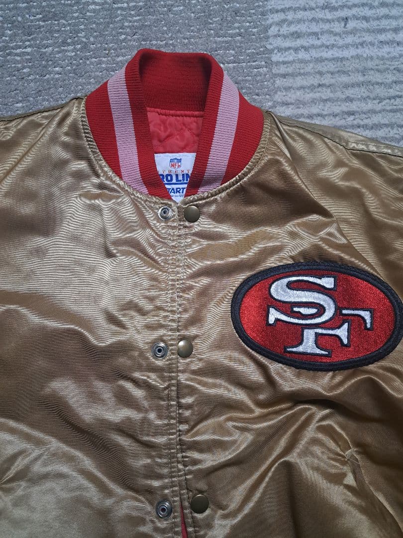 USA製 90sサンフランシスコ49ers スタジアムジャンパー ゴールド色