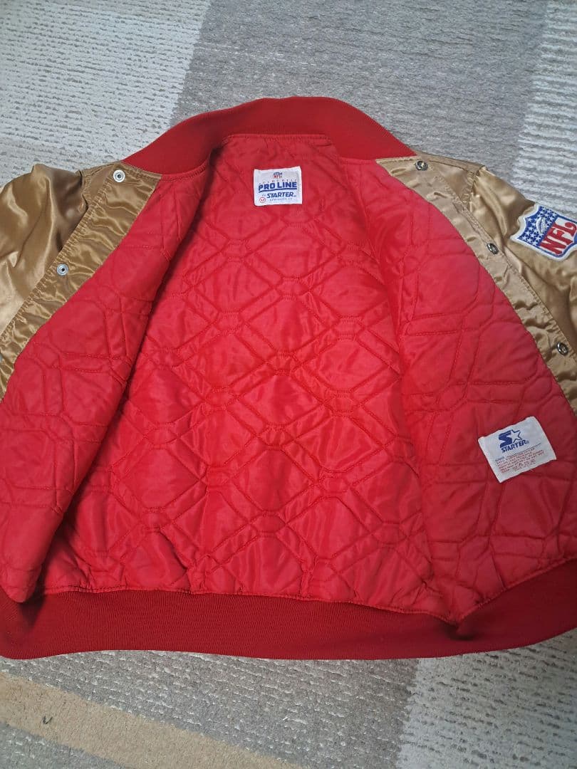 USA製 90sサンフランシスコ49ers スタジアムジャンパー ゴールド色