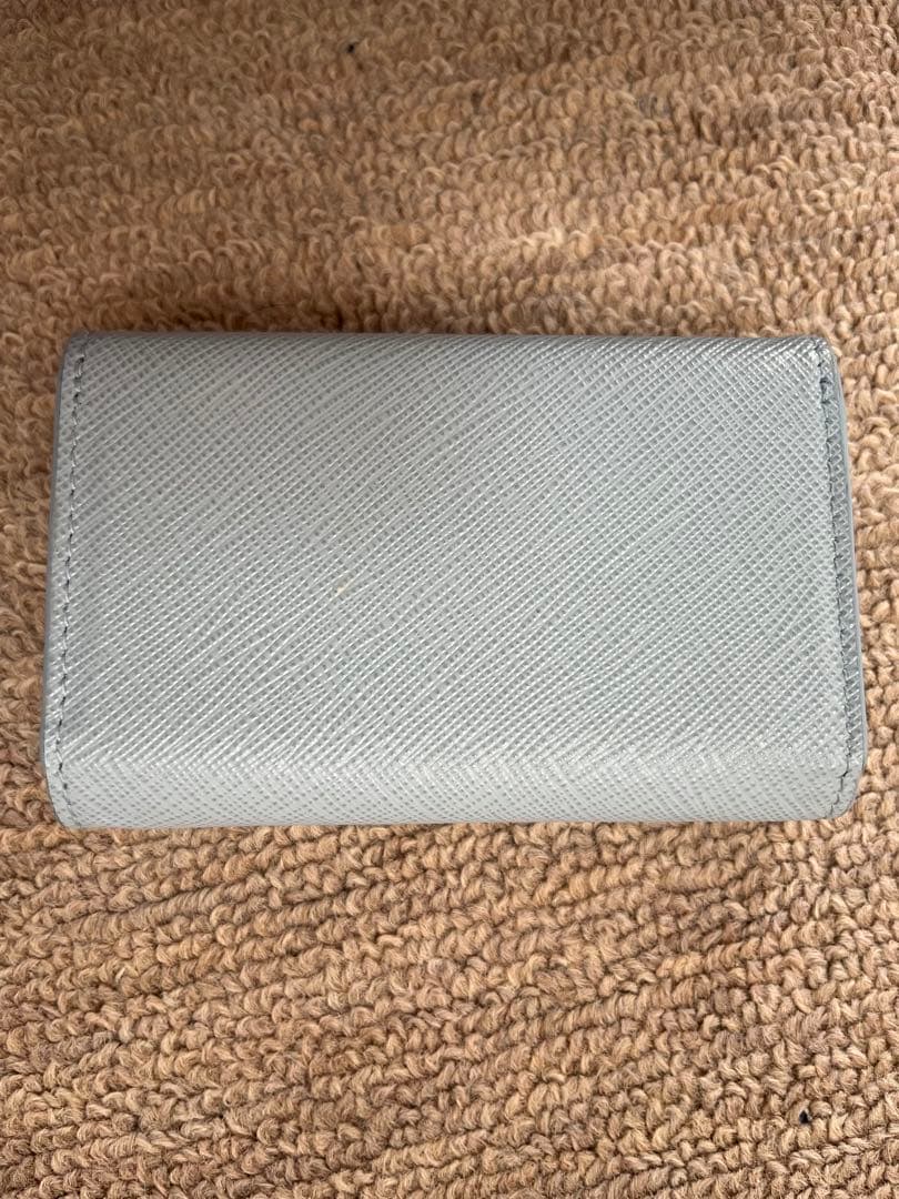 PRADAプラダ カードケース 名刺入れ トライアングルロゴ ライトブルー