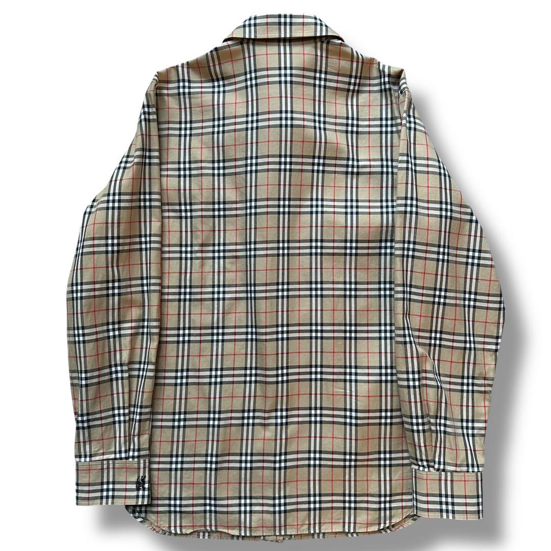 極美品 XL相当 バーバリーズ ノバチェック 刺繍ロゴ 長袖シャツ レディース
