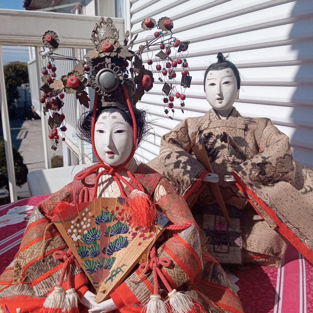 アンティーク １００年　古今雛 明治〜大正期　親王飾り時代大型お雛様