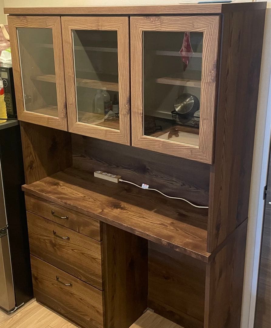 【✴︎最終値下げ】 LOWYA 食器棚 アンティーク調ゴミ箱収納タイプ