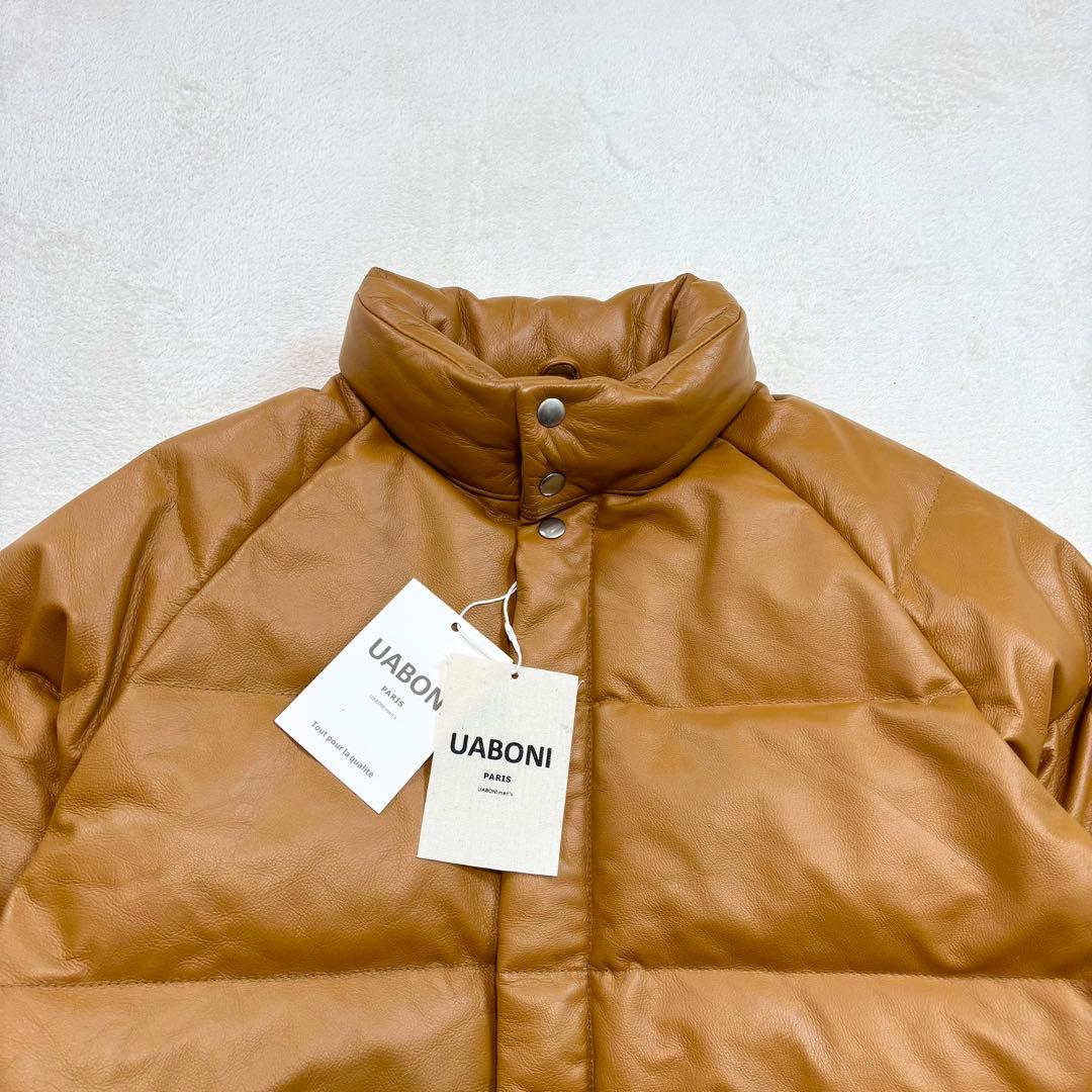 新品未使用 UABONI ユアボニ レザーダウンジャケット キャメル