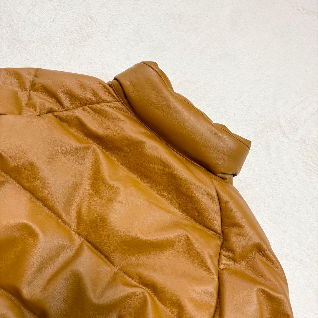 新品未使用 UABONI ユアボニ レザーダウンジャケット キャメル