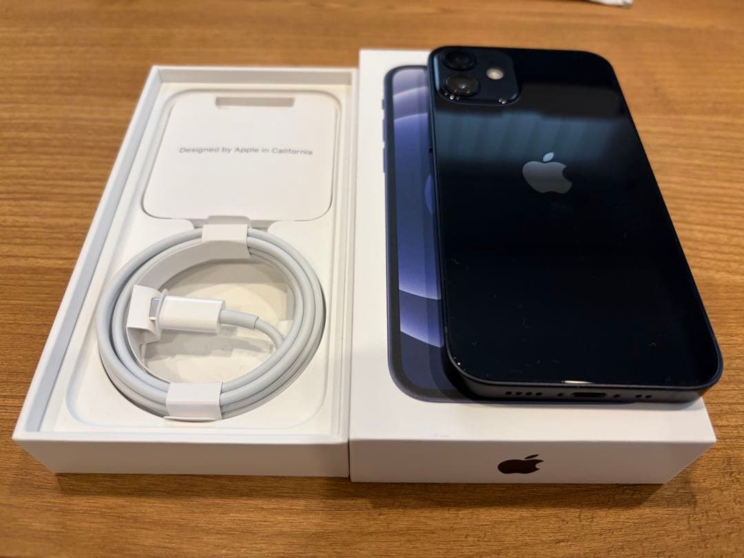 Apple iPhone 12 mini ブラック 本体 美品 充電ケーブル付き