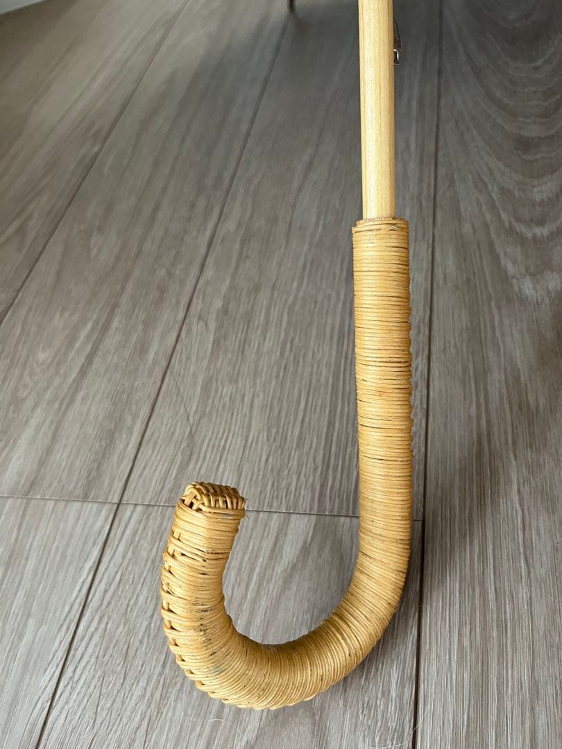 有松絞り日傘★長傘★黒白の花柄 竹製ハンドル