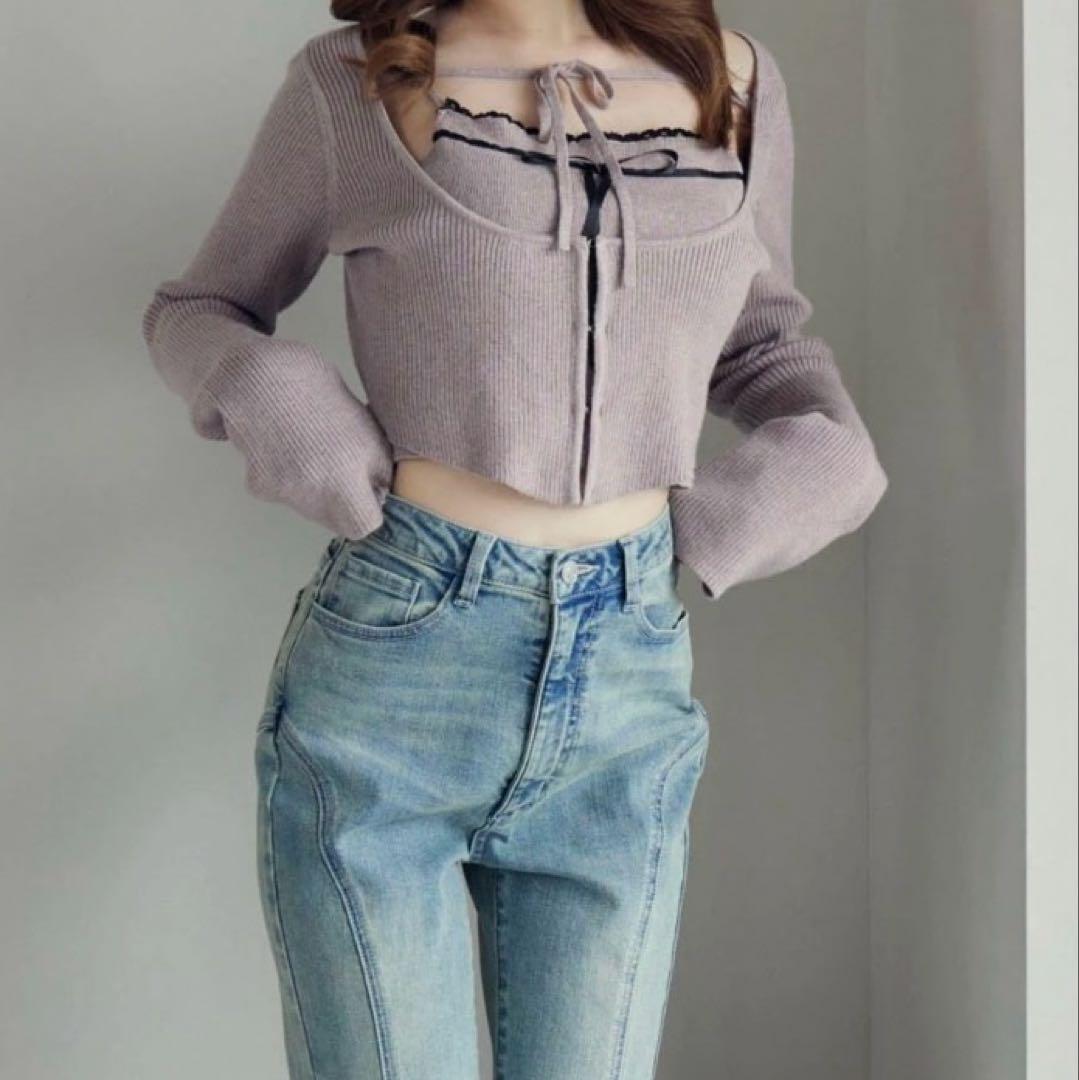 EATME バイカラーキャミニットアンサンブル