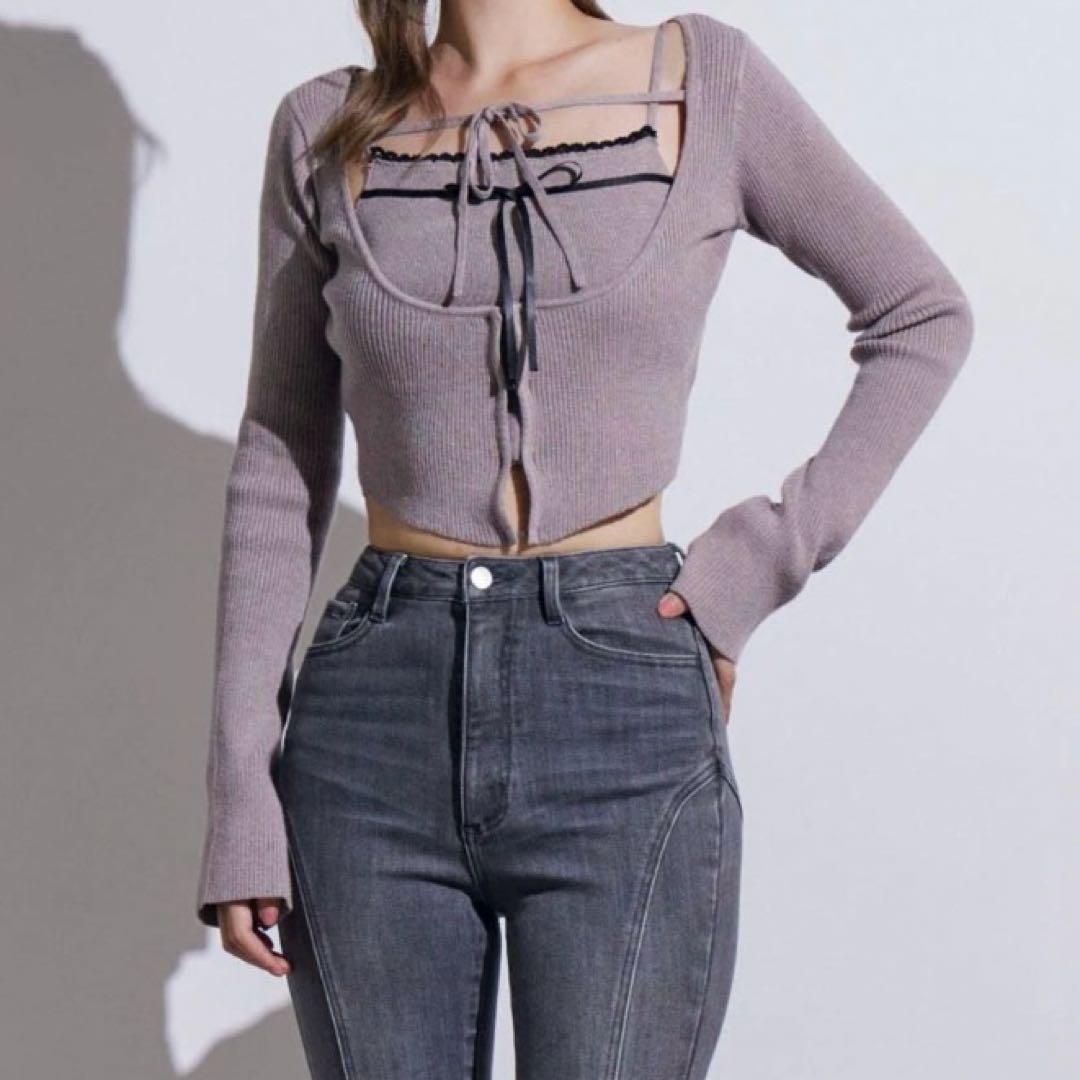 EATME バイカラーキャミニットアンサンブル