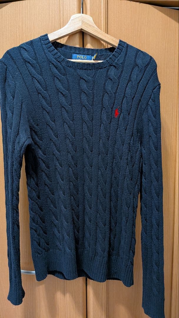 Polo Ralph Lauren ネイビー ケーブルニット XS