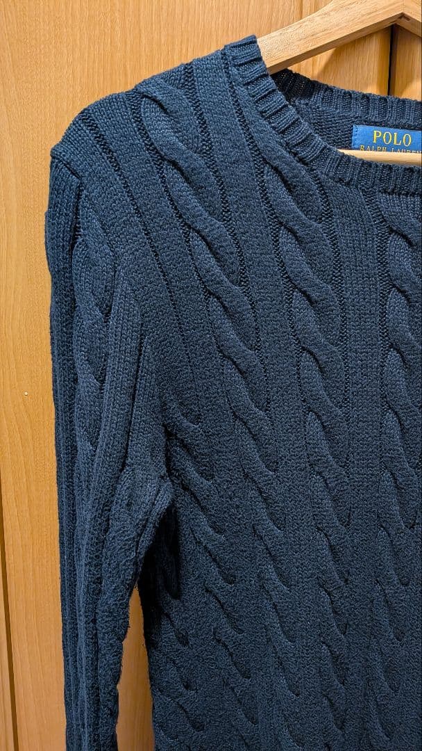 Polo Ralph Lauren ネイビー ケーブルニット XS