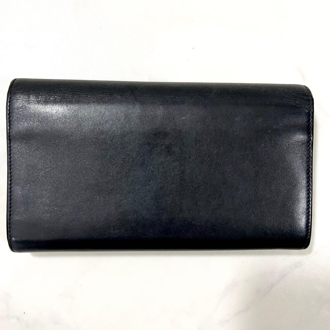 美品 Saint Laurent サンローラン 長財布 レザー 星 ロゴ金具 黒