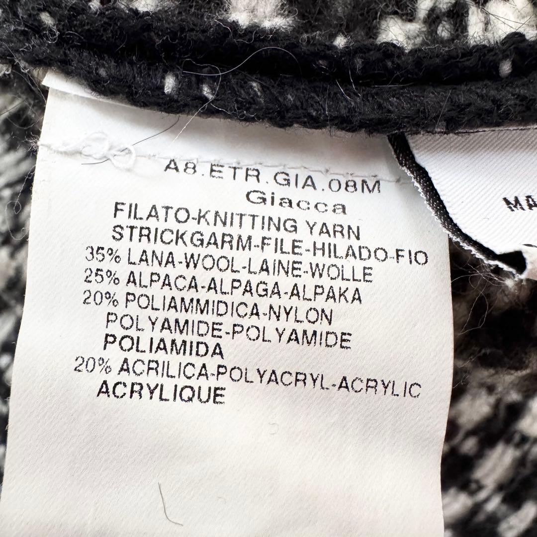 極美品　マックス&コー　ロングコート　ニットコート　総柄　黒　白　Lサイズ