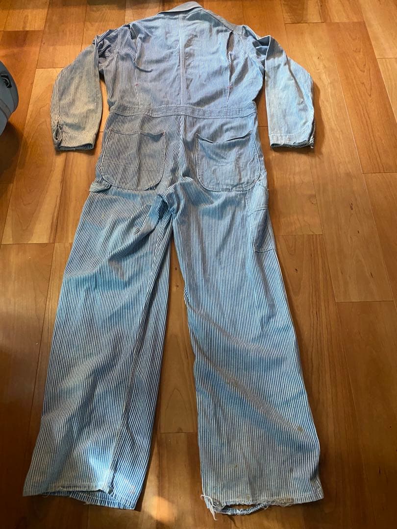 50s ビンテージ　PIONEER ヒッコリーストライプつなぎ　カバーオール