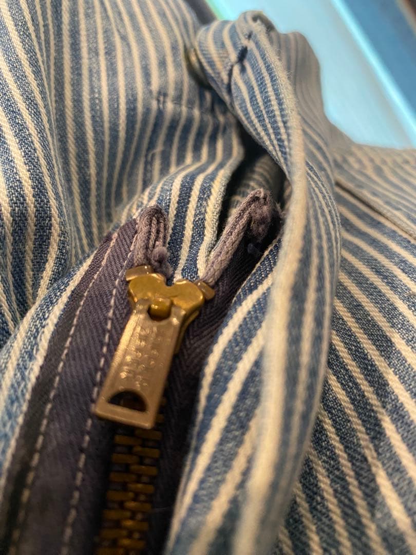 50s ビンテージ　PIONEER ヒッコリーストライプつなぎ　カバーオール