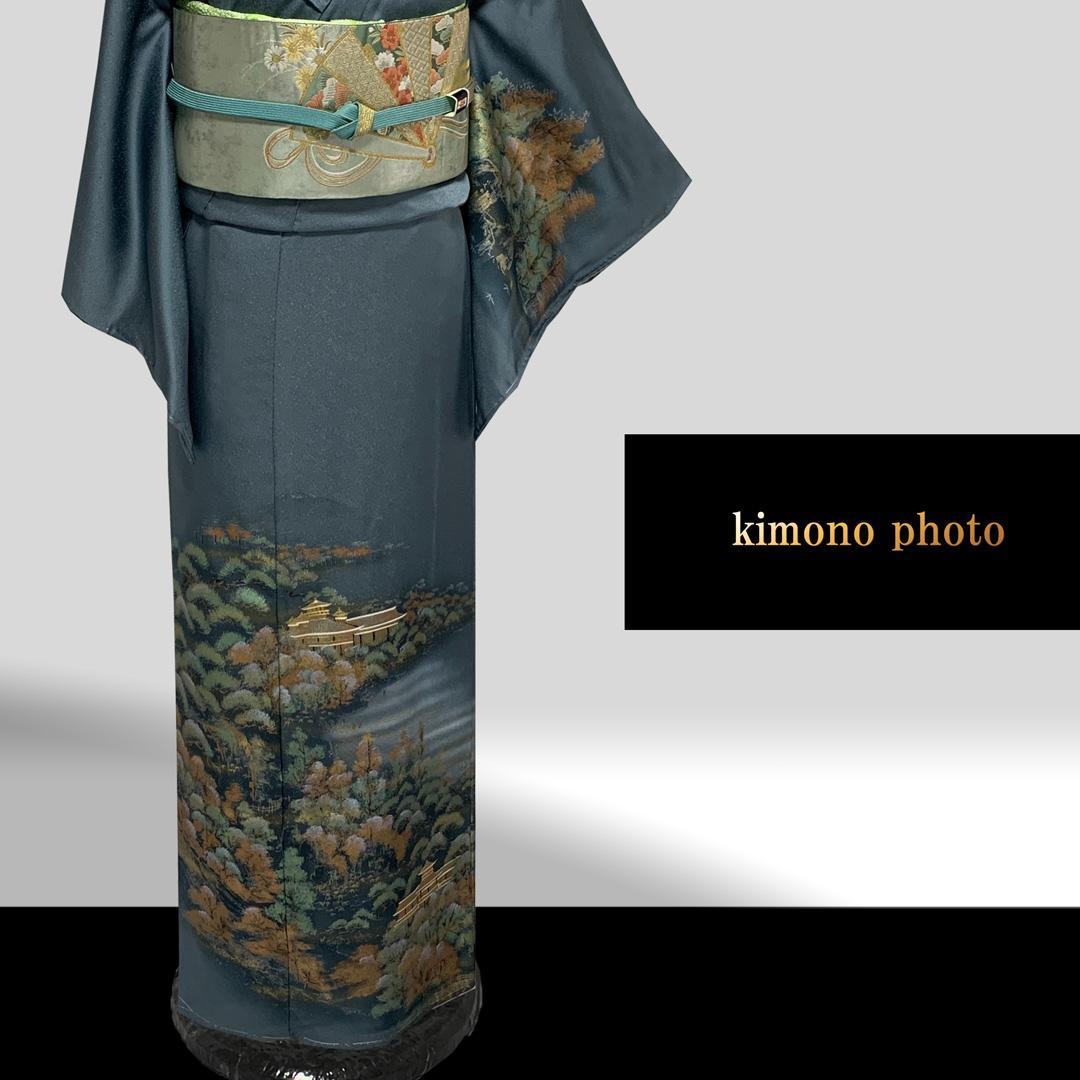 【新品、未使用】正絹【極上逸品】トールサイズ【金彩手描き友禅染】訪問着フルセット