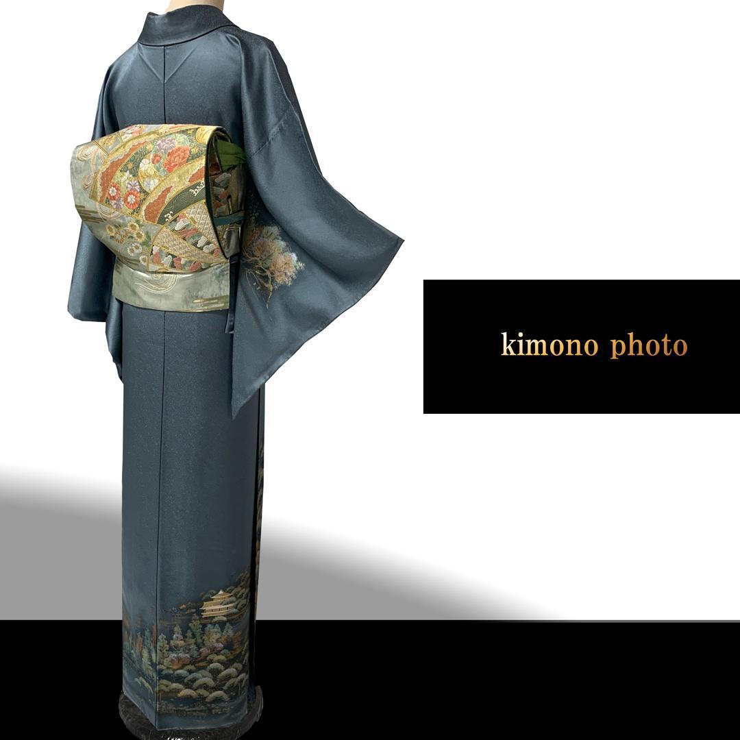 【新品、未使用】正絹【極上逸品】トールサイズ【金彩手描き友禅染】訪問着フルセット