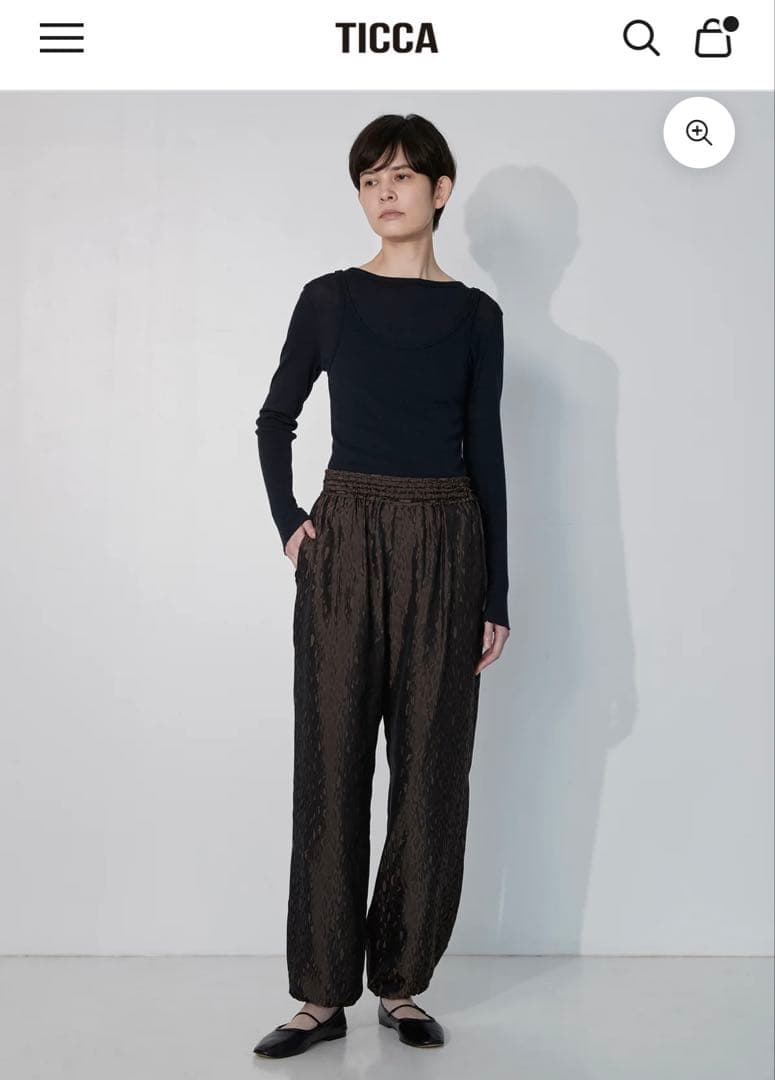 TICCA レオパード柄 ワイドパンツ