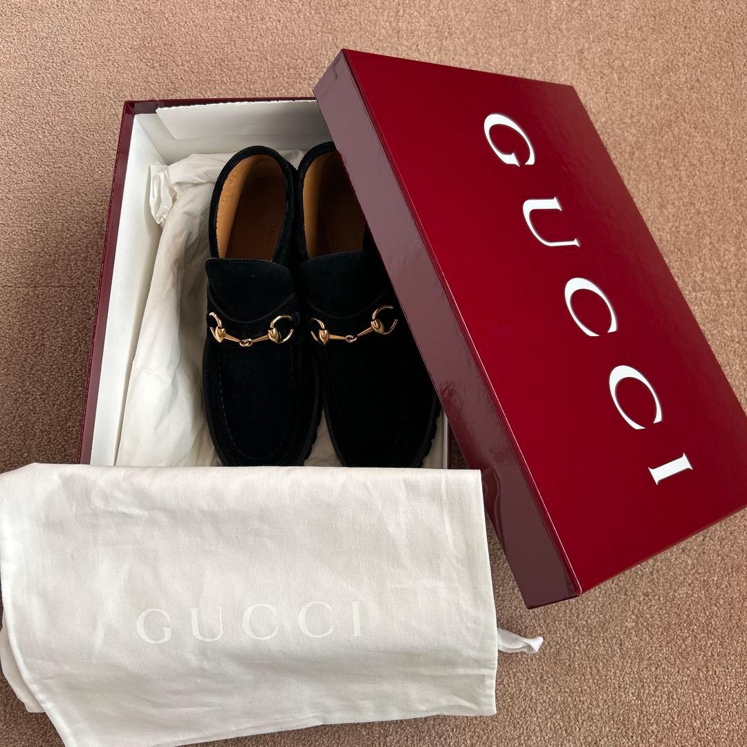 GUCCI ブラックスエード ローファー 36.5