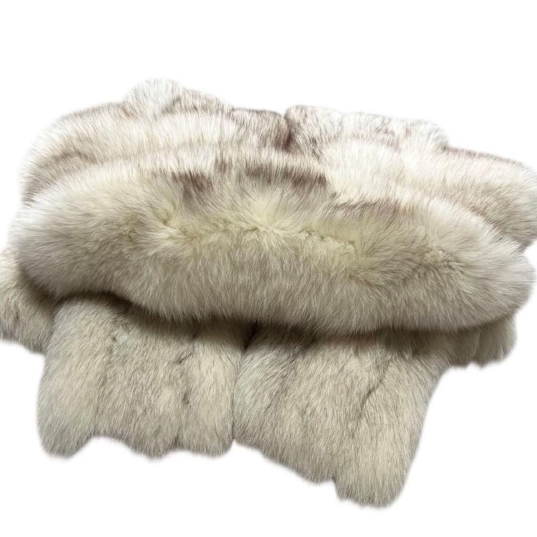 総丈70 ジョセフィーヌ ブルーフォックス リアルファーコート 本毛皮 さらさら