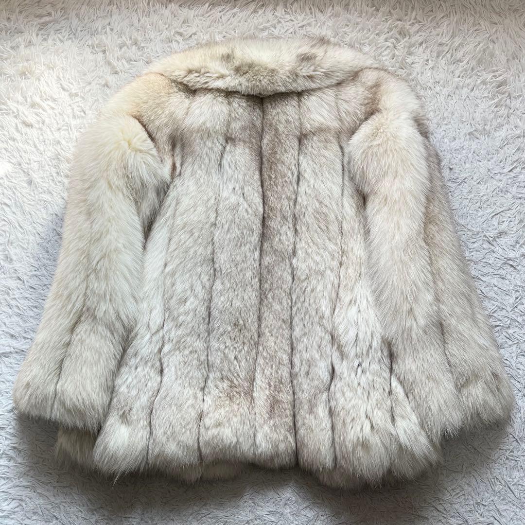 総丈70 ジョセフィーヌ ブルーフォックス リアルファーコート 本毛皮 さらさら