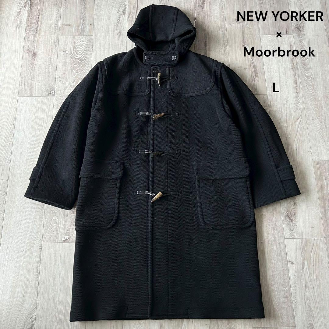 NEW YORKER MOORBROOK ヘリンボーン ダッフルコート L 黒