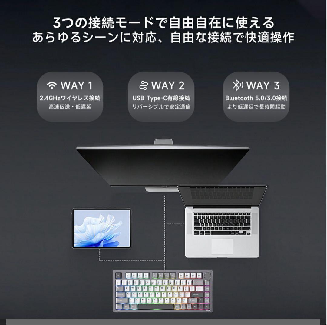 PHILIPS メカニカルキーボード ワイヤレス ゲーミングキーボード
