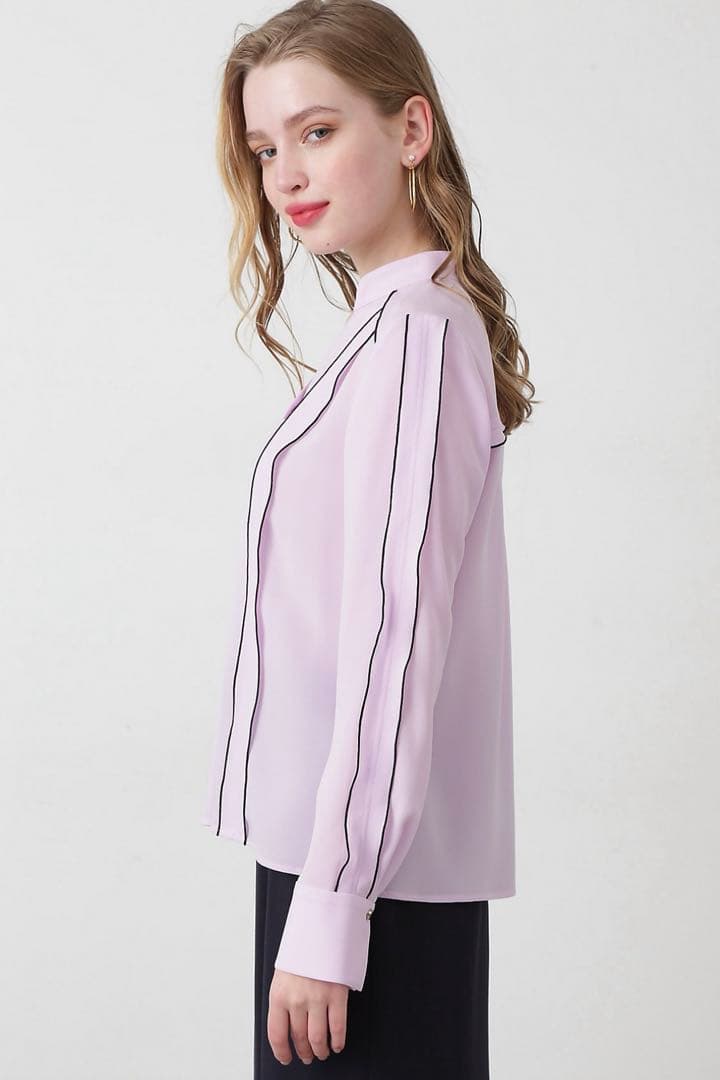 ピンキーアンドダイアン◆バイカラーラインブラウス エクリュ 38