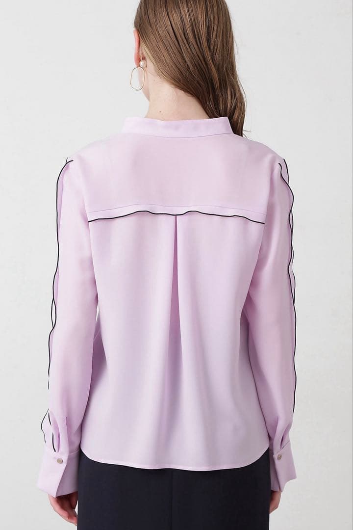 ピンキーアンドダイアン◆バイカラーラインブラウス エクリュ 38