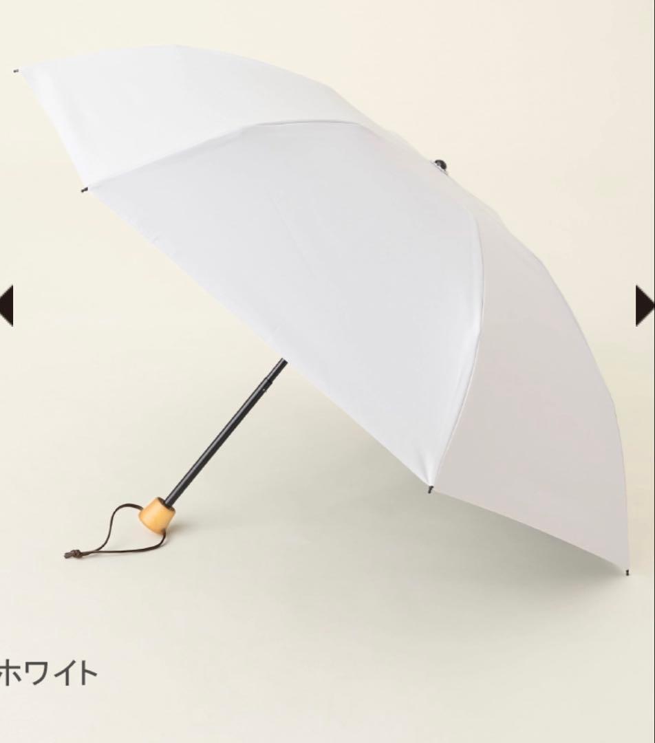 サンバリア100 日傘　3段折　無地　ホワイト