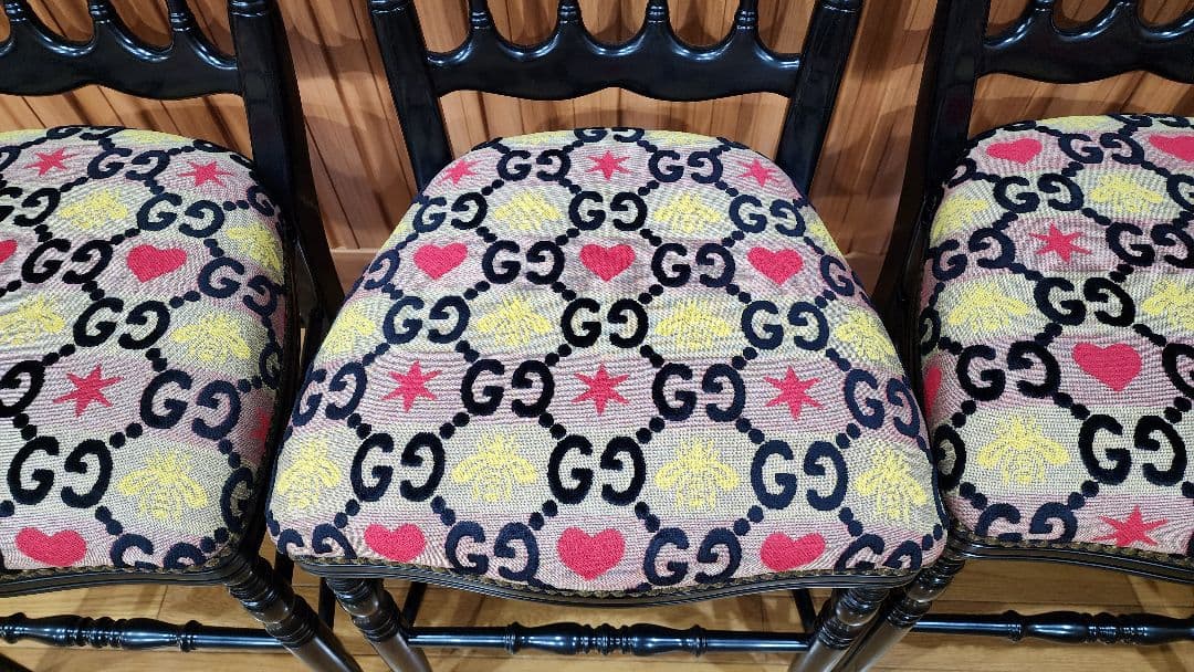 GUCC ② GGジャガードウッドチェア クラシックスタイル 椅子 グッチ