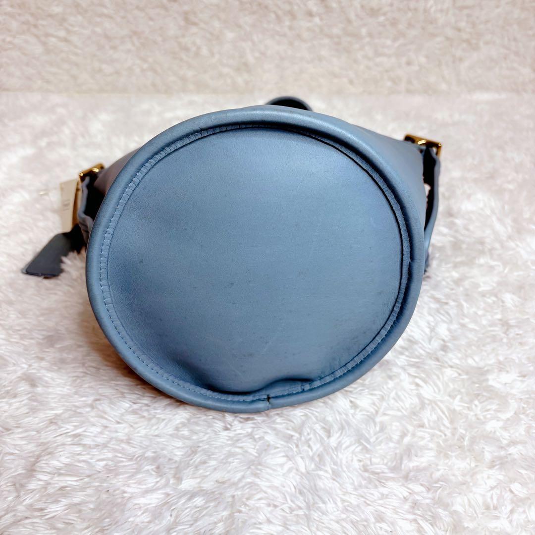 希少 タグ付 オールドコーチ バケツ型 USA製　ショルダーバッグ　ライトブルー