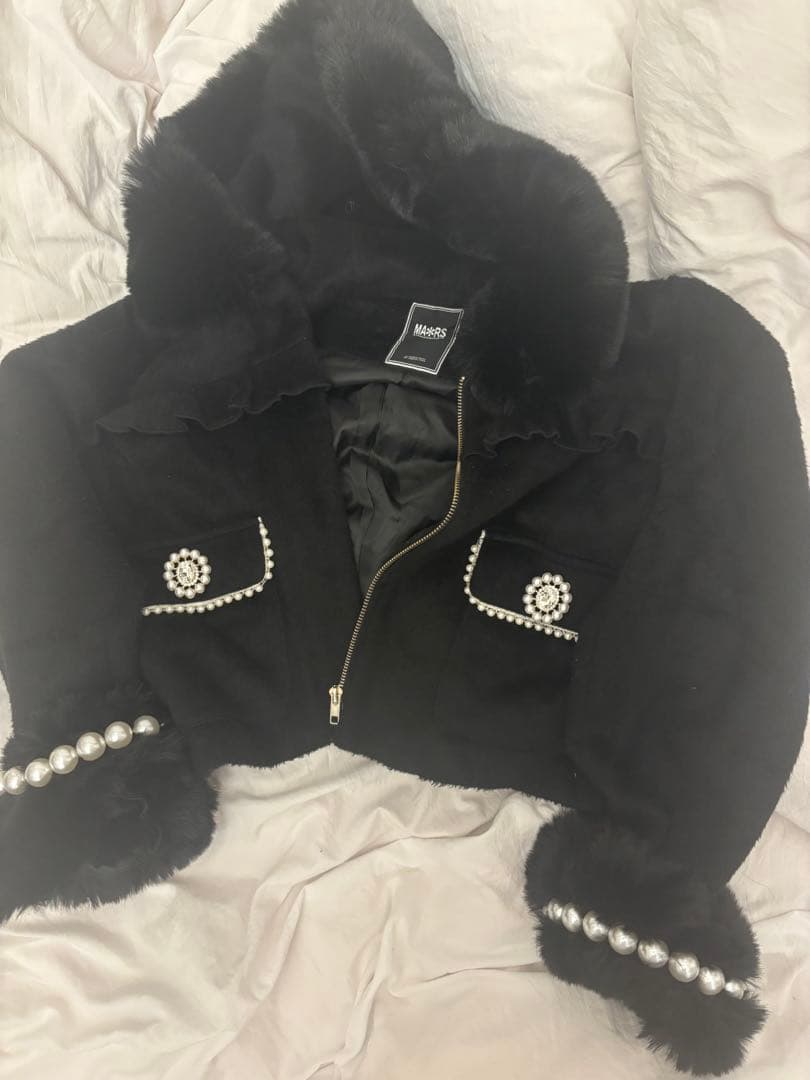 MARS ブラックファーコート　ショートコート