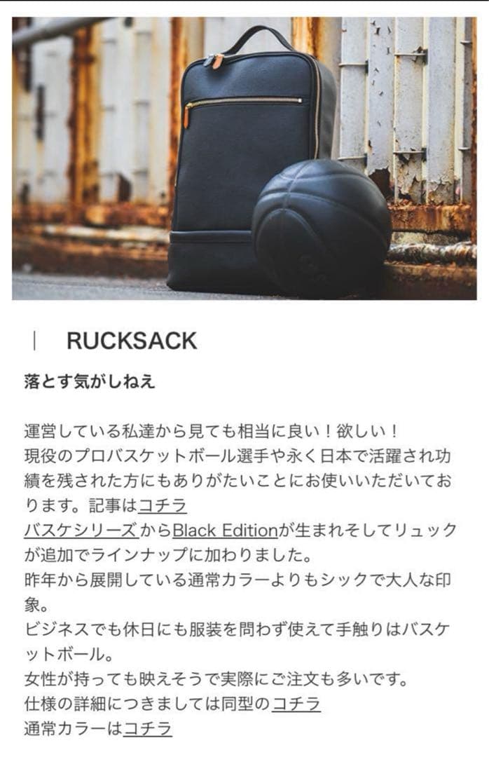 【未使用自宅保管品】ビジネスleather-g バスケ革 リュック