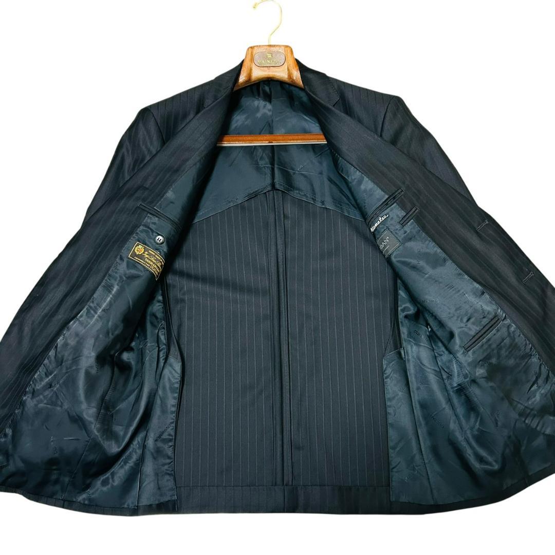 最高級 ロロピアーナ タスマニアン ダーバン スーツ AB6 黒 光沢 ウール