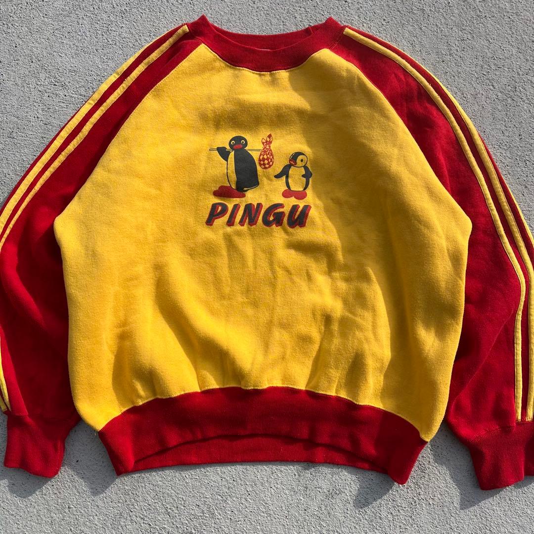 90’s PINGU ピングー パーカー スウェット 古着　トラック　赤　黄色